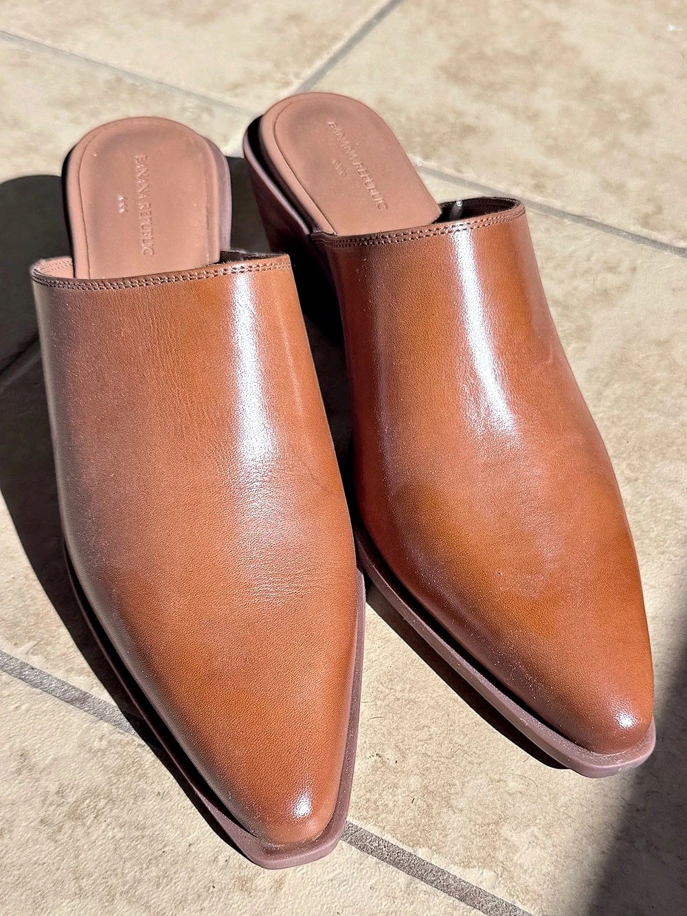 NEW Banana Republic Pointed Toe Leather Mules (size 10)